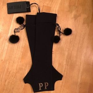 Philipp Plein Black fingerless Gloves New with tag.